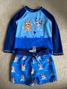 Bluey Kids Long-Sleeve Rash Guard Set